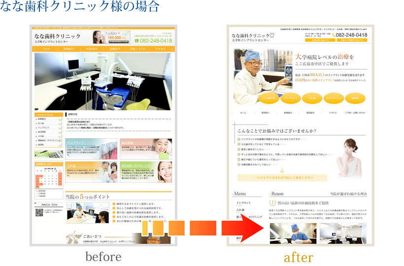 なな歯科クリニック様の場合・・・